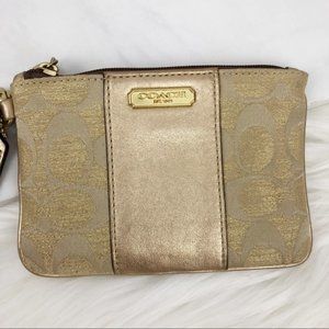 Coach Bags - Coach Gold Wristlet Classic Logo Coach Bags - Coach Gold Wristlet Classic Logo